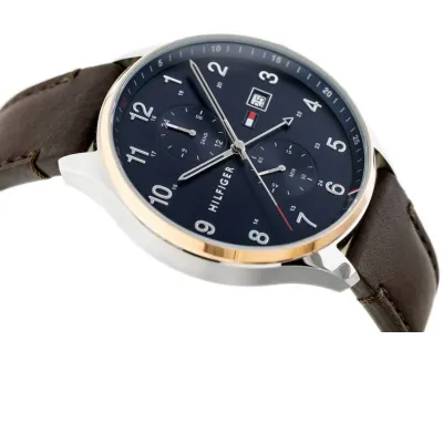 Tommy Hilfiger West Chronograph Brown Leather Strap Watch